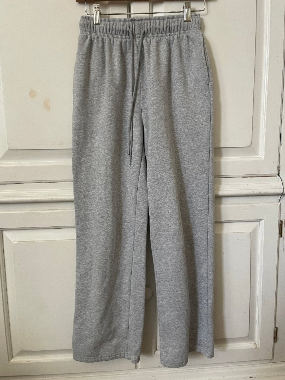 Automet women's light gray drawstring straight leg sweat pants size XS normcore